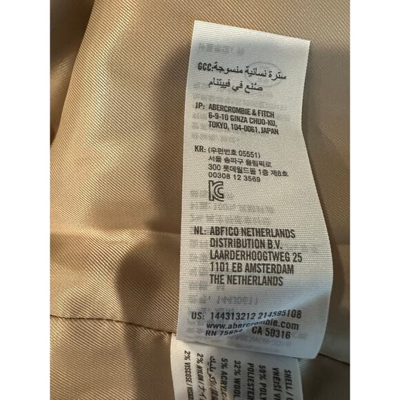 Abercrombie & Fitch Wool blend oversized boxy light brown tan coat sz Medium - Picture 9 of 9